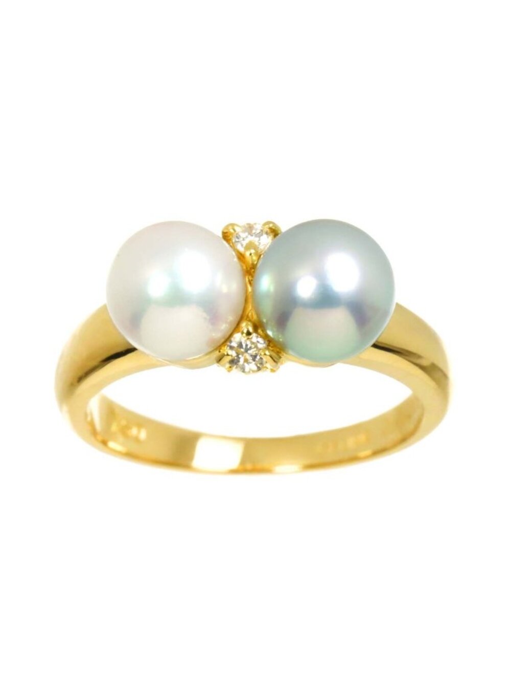 Celine Ring Akoya Pearl mm Diamond 18k YG Yellow Gold - Picture 2 of 9